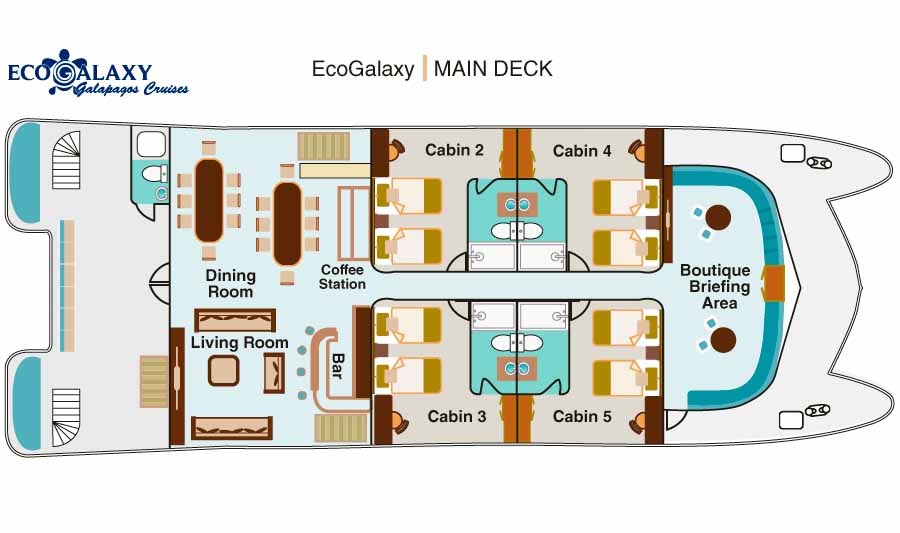 Maindeck and  Lower Deck - Ecogalaxy Catamaran